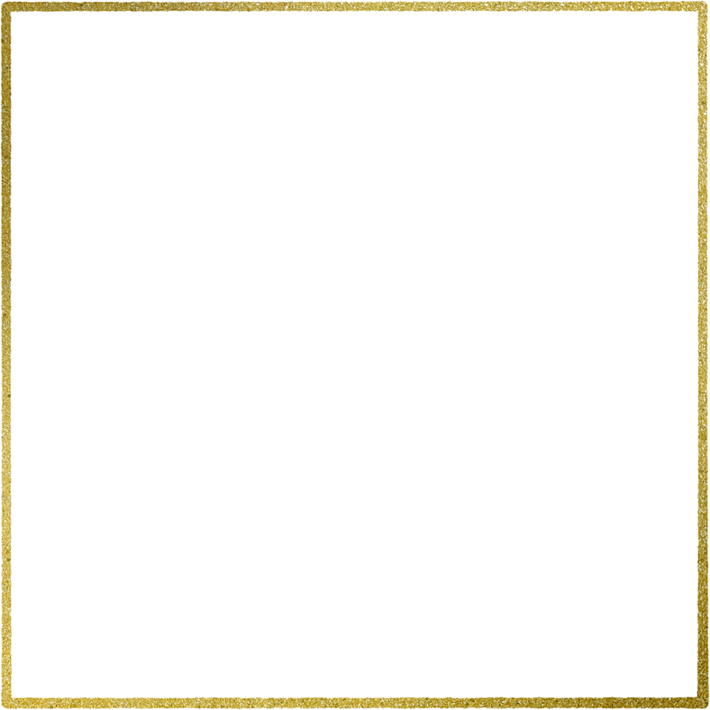 Gold square frame element with line border png.